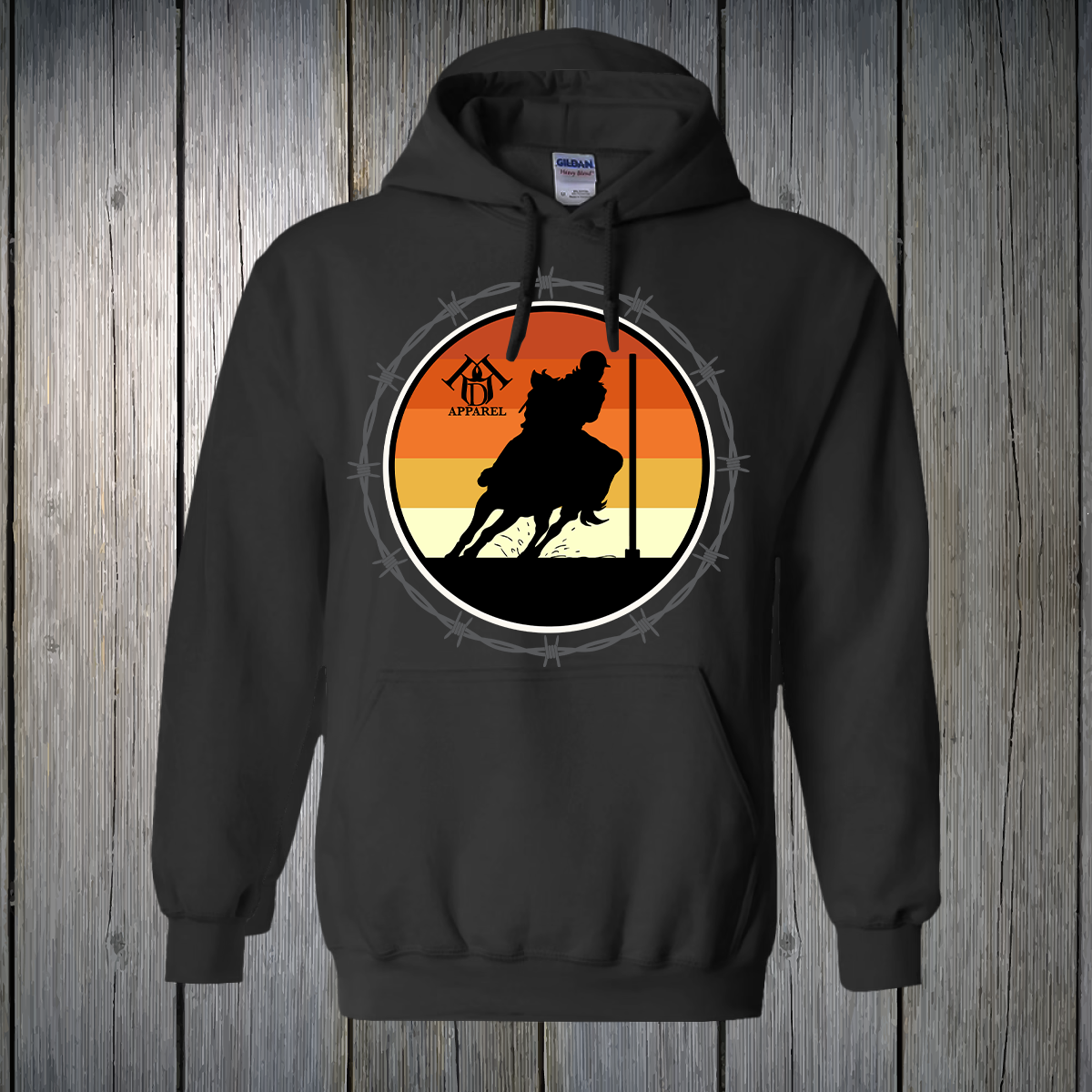 PREORDER Sunsets and Pole Bending Text UNISEX HOODIE