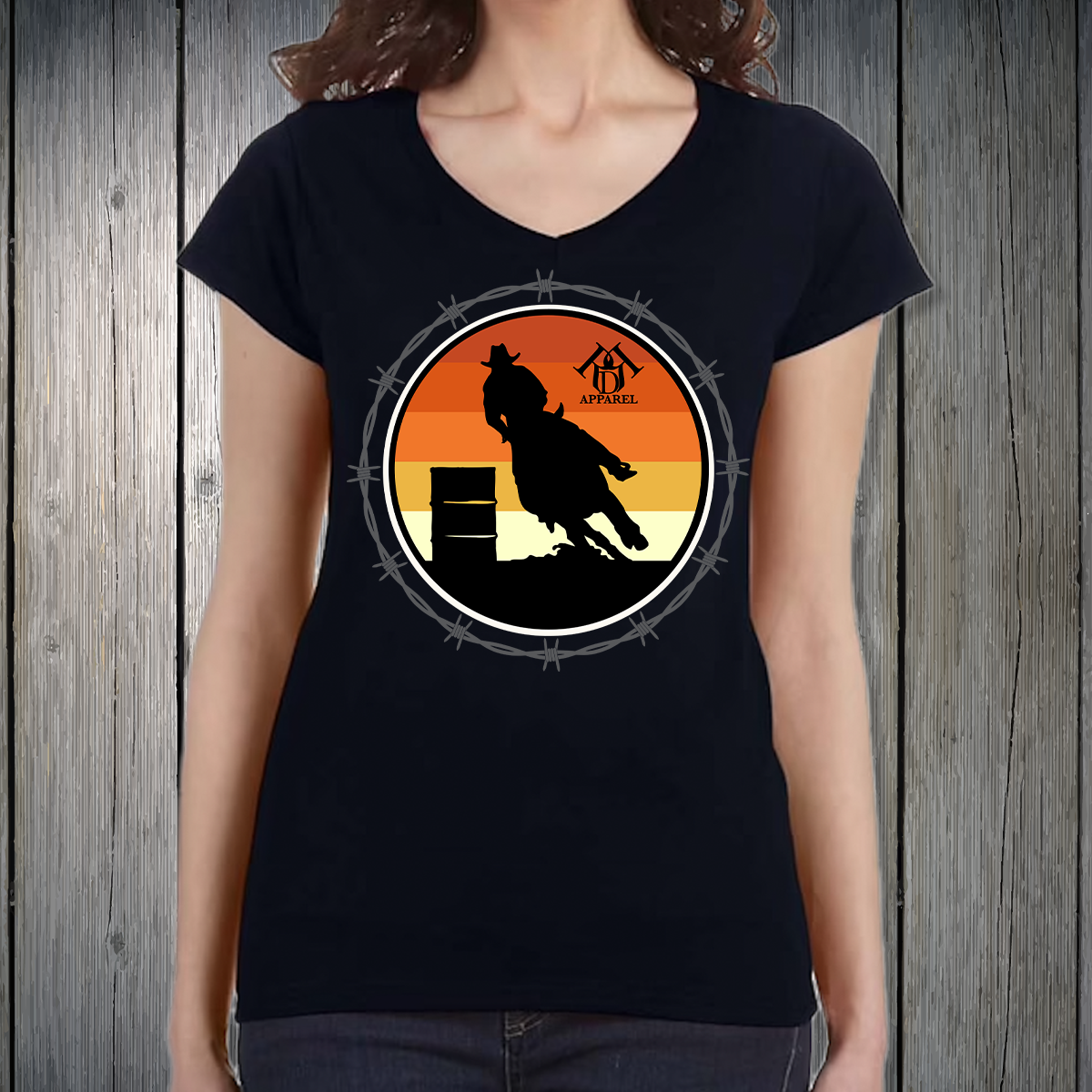 PREORDER Sunset in Barrel Racer Land Text Womens TSHIRT