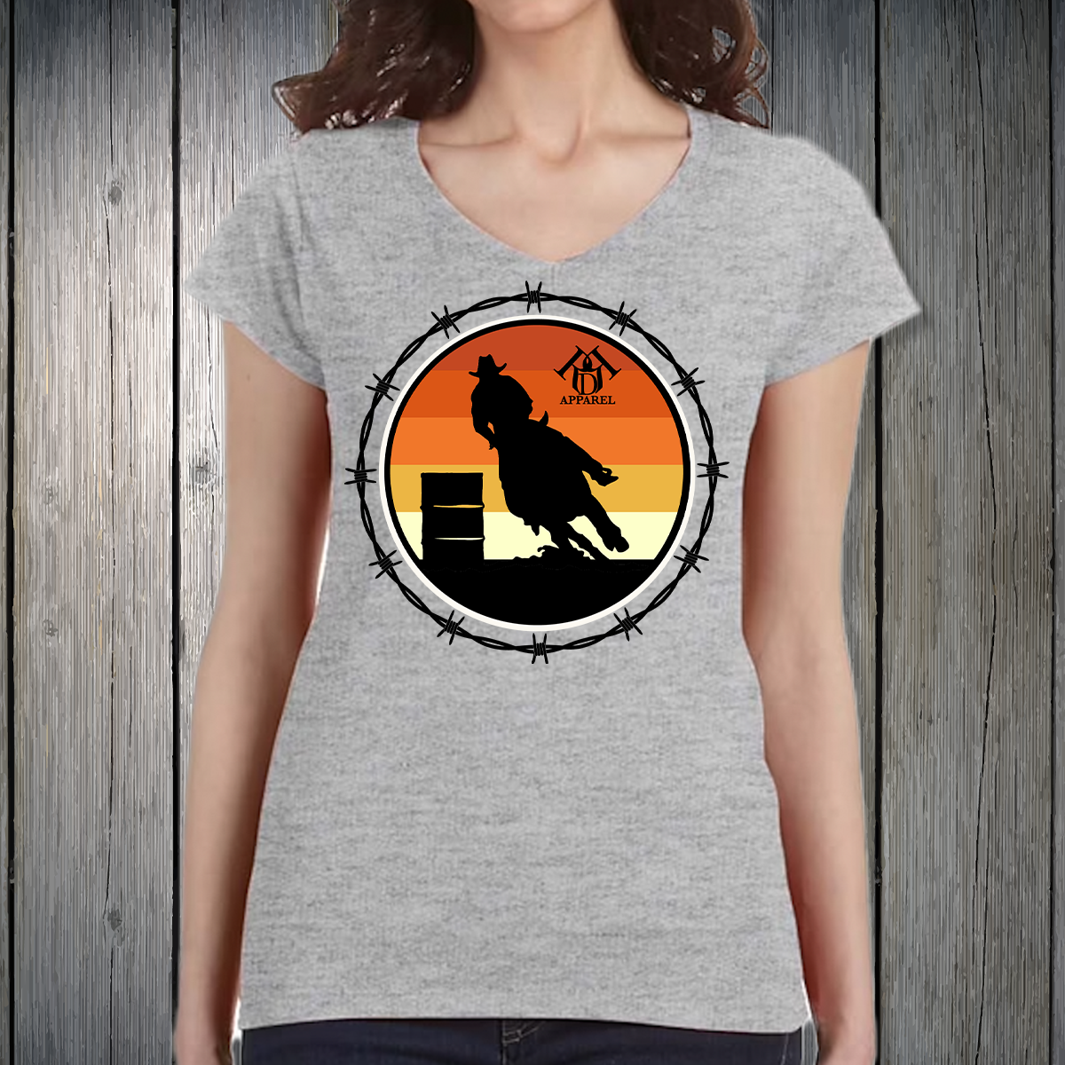 PREORDER Sunset in Barrel Racer Land Text Womens TSHIRT