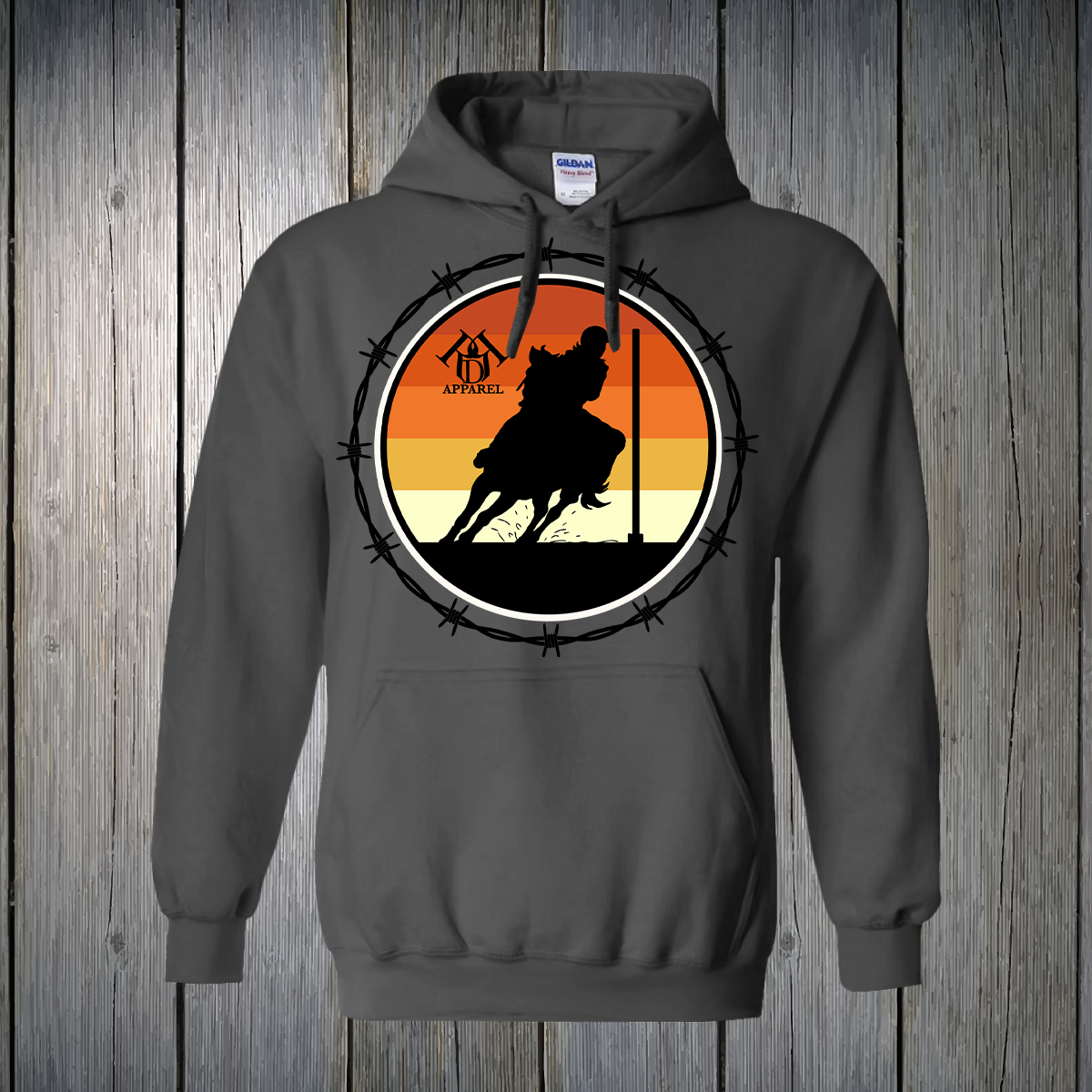 PREORDER Sunsets and Pole Bending Text UNISEX HOODIE