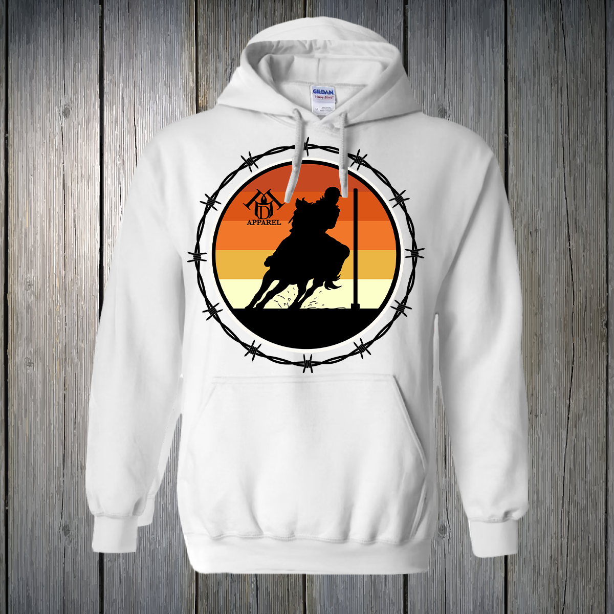 PREORDER Sunsets and Pole Bending Text UNISEX HOODIE
