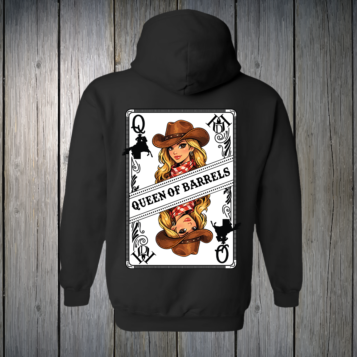 PREORDER Queen of Barrels - Brown Eyed Blonde UNISEX HOODIE