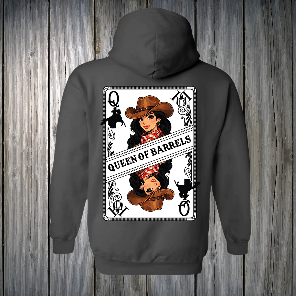 PREORDER Queen of Barrels - Brown Eyed Black Hair UNISEX HOODIE