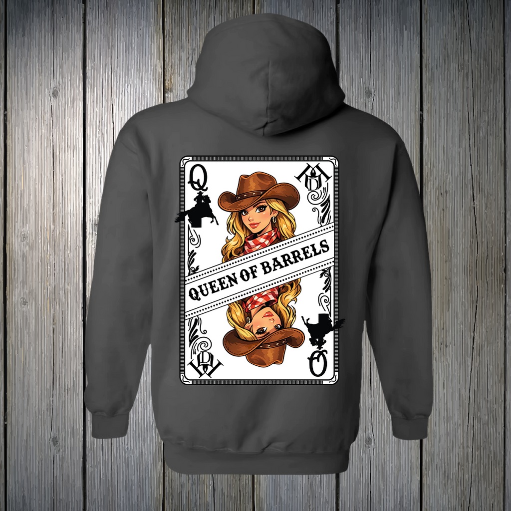 PREORDER Queen of Barrels - Brown Eyed Blonde UNISEX HOODIE