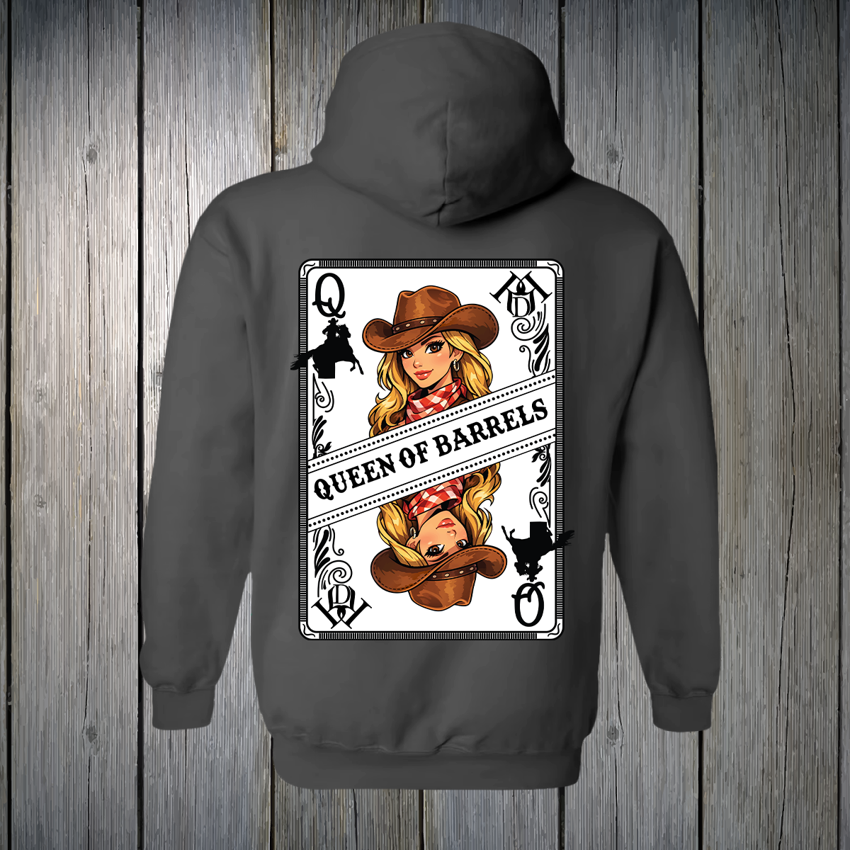PREORDER Queen of Barrels - Brown Eyed Blonde UNISEX HOODIE
