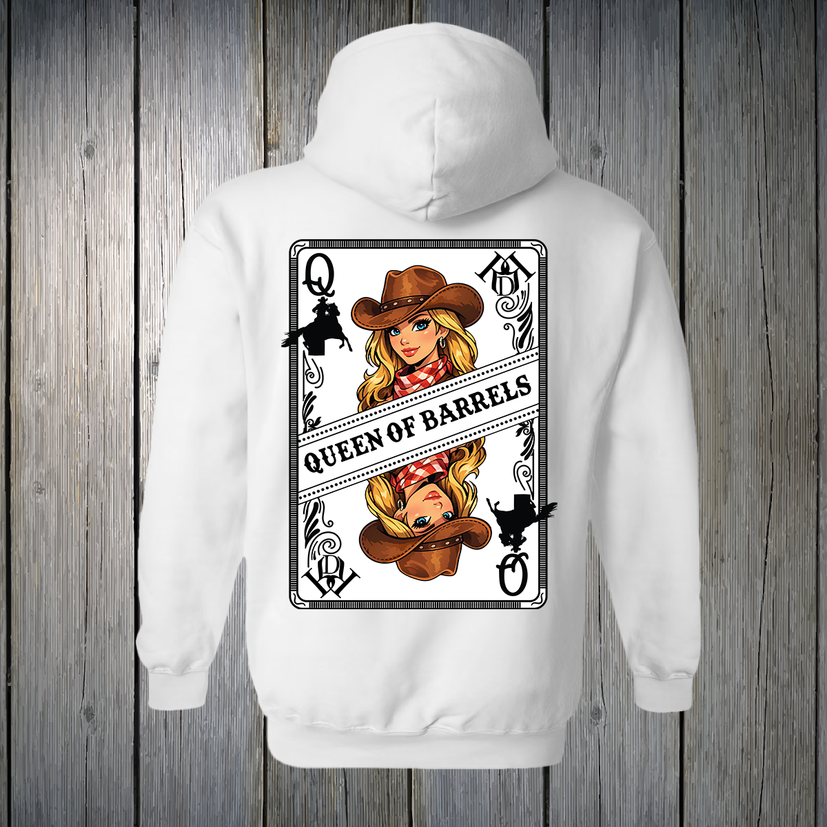 PREORDER Queen of Barrels - Blue Eyed Blonde UNISEX HOODIE