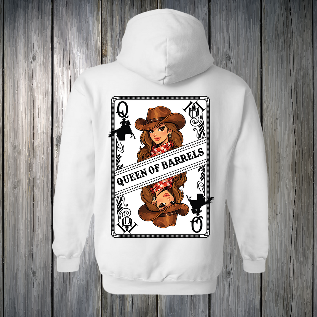 PREORDER Queen of Barrels - Brown Eyed Brunette UNISEX HOODIE