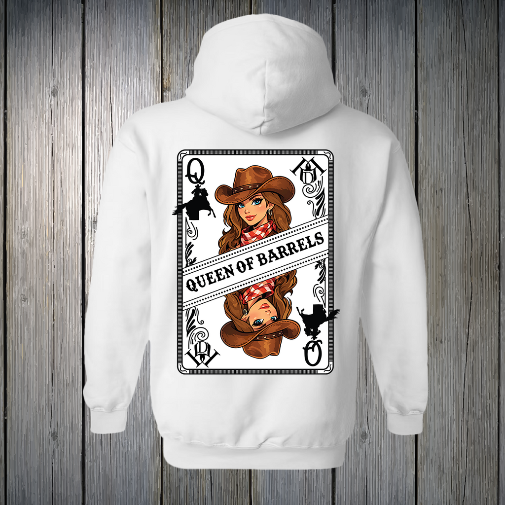 PREORDER Queen of Barrels - Blue Eyed Brunette UNISEX HOODIE