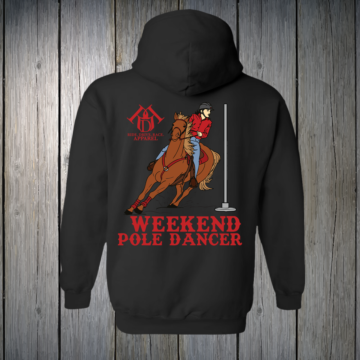 PREORDER Weekend Pole Dancer CHESTNUT Text UNISEX HOODIE