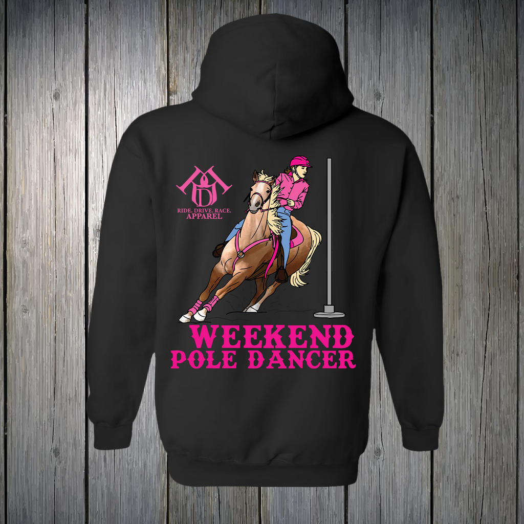 PREORDER Weekend Pole Dancer PALAMINO Text UNISEX HOODIE