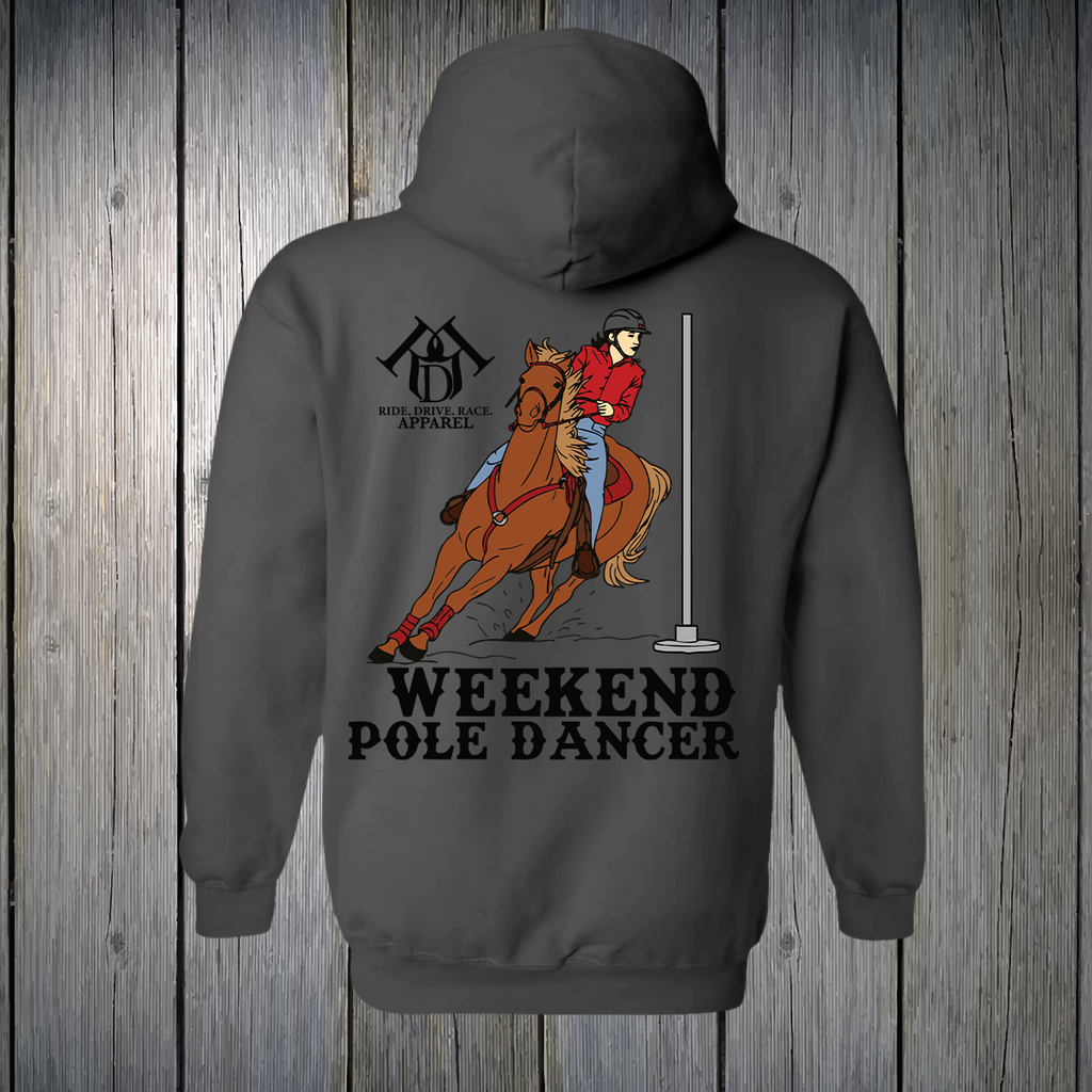 PREORDER Weekend Pole Dancer CHESTNUT Text UNISEX HOODIE