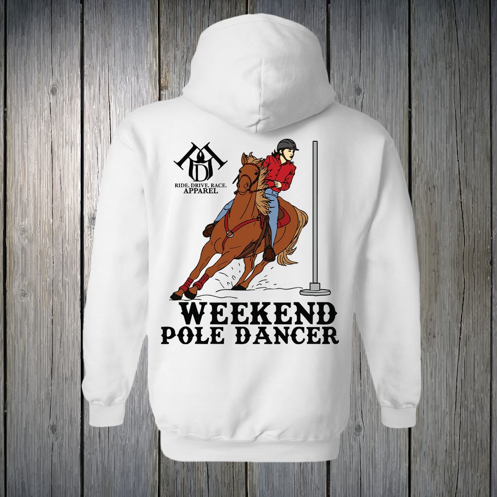 PREORDER Weekend Pole Dancer CHESTNUT Text UNISEX HOODIE