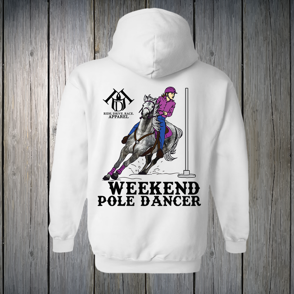 PREORDER Weekend Pole Dancer DAPPLE Text UNISEX HOODIE