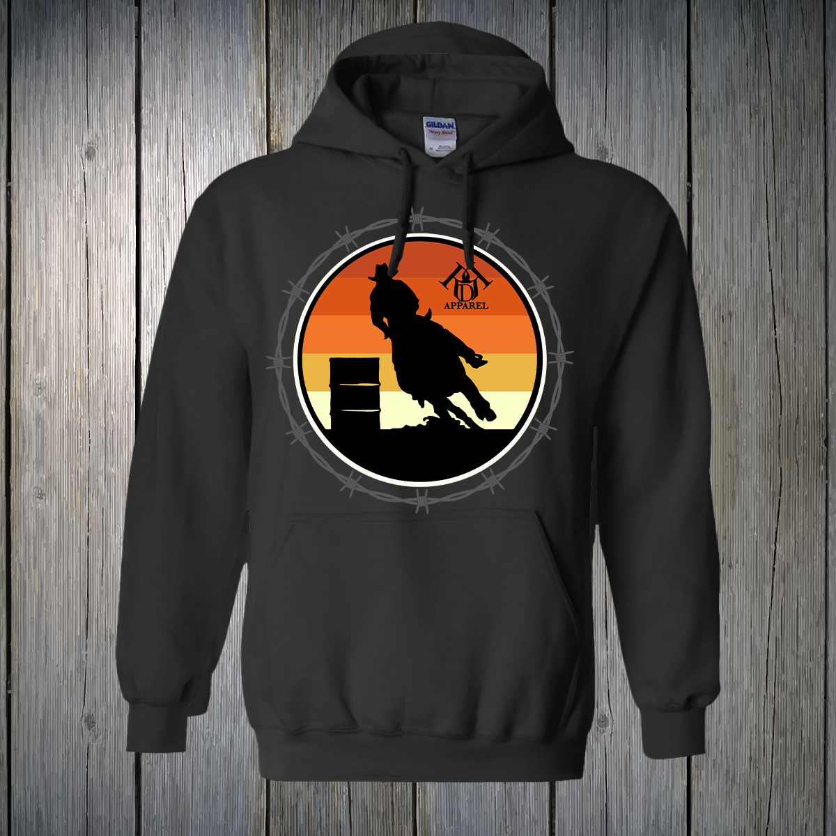 PREORDER Sunset in Barrel Racer Land Text UNISEX HOODIE