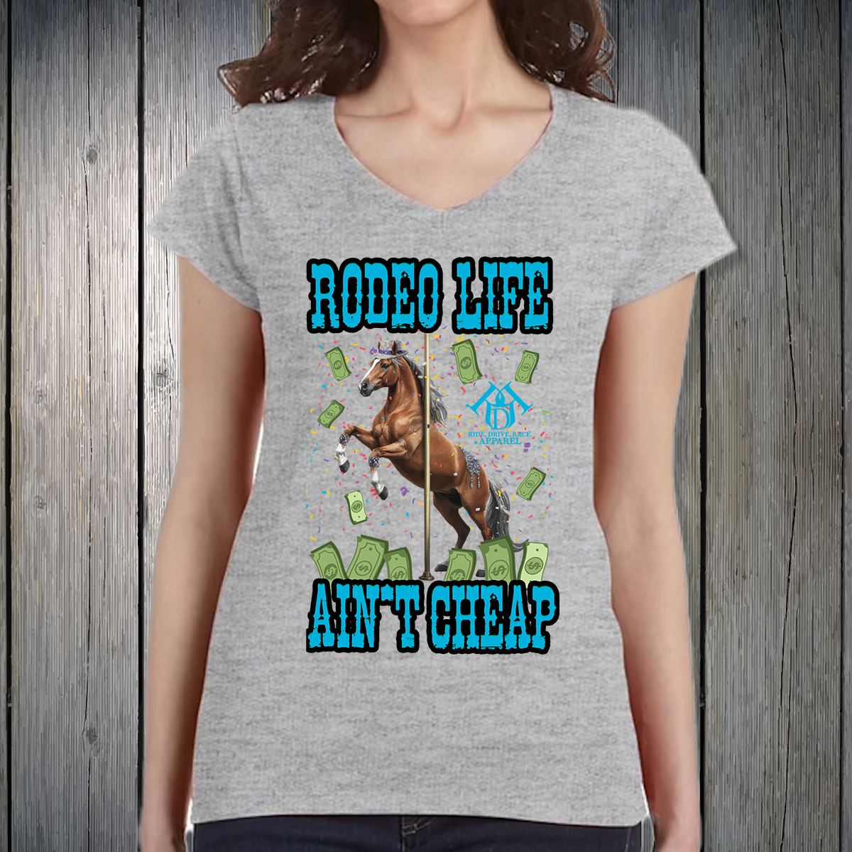 PREORDER Rodeo Life Ain't Cheap BLUE Text Womens T-SHIRT
