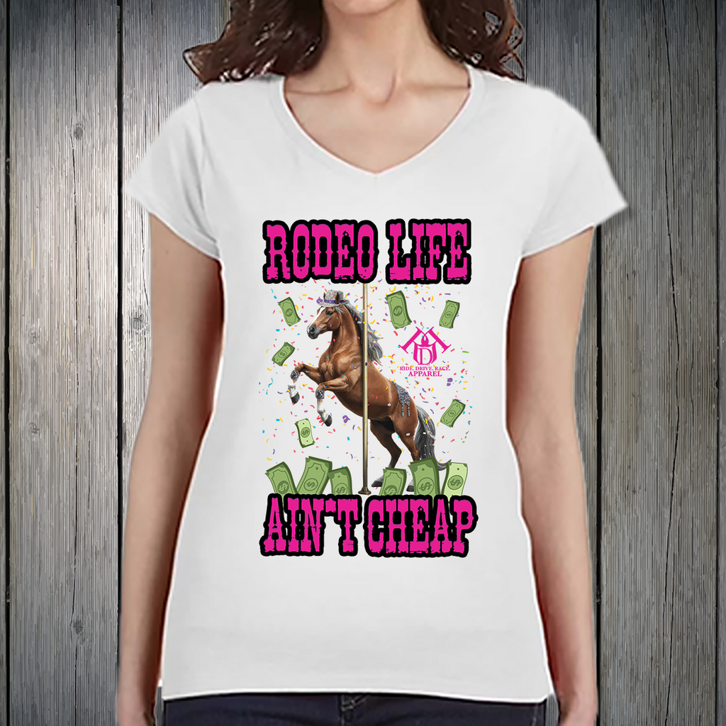 PREORDER Rodeo Life Ain't Cheap PINK Text Womens T-SHIRT